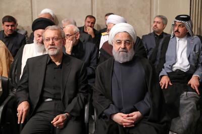 حضور حسن روحانی  در مراسم بزرگداشت رئیسی؛ احمدی نژاد نیامد