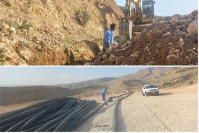 اجرای ۱۳۰۰ متر خط انتقال آب به مناطق روستای بیدزرد شیراز