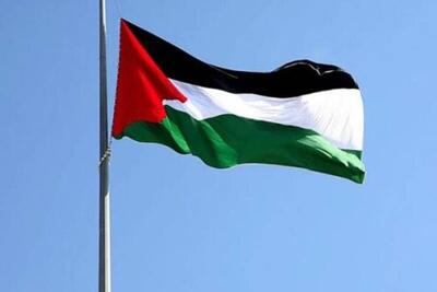(ویدئو) اهتزاز پرچم فلسطین در کنار پرچم اتحادیه اروپا