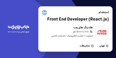استخدام Front End Developer (React.js) در هلدینگ های وب