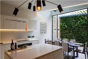 دکوراسیون آشپزخانه مدرن با دو رنگ سفید و مشکی، یک ایده جذاب و زیبا