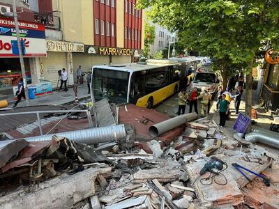 ریزش یک ساختمان مسکونی در استانبول/ ۲ نفر زخمی شدند