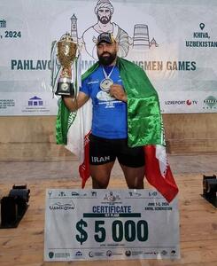 قدرتنمایی قویترین مرد ایران در ازبکستان/ قیطاسی قهرمان جام پهلوان محمود شد