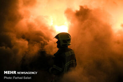 وقوع آتش‌سوزی گسترده در نجف
