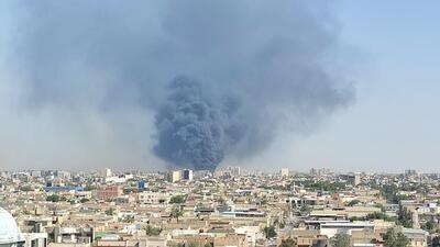 آتش سوزی گسترده در نجف اشرف + فیلم