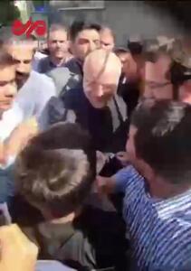 قالیباف در محاصره طرفدارانش در نزدیکی ستاد انتخابات + فیلم