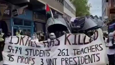 اعتراضات ضدصهیونیستی در دانشگاه آکسفورد + فیلم