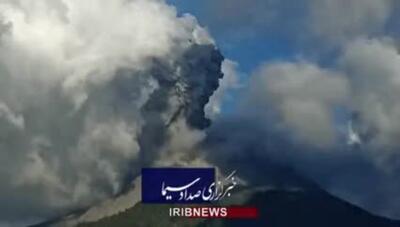 تصاویر منتشر شده از فوران ۷ هزار متری آتشفشان ایبو در اندونزی!