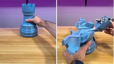 طراحی بسیار جالب مهره شطرنج با پرینت سه بعدی(فیلم)