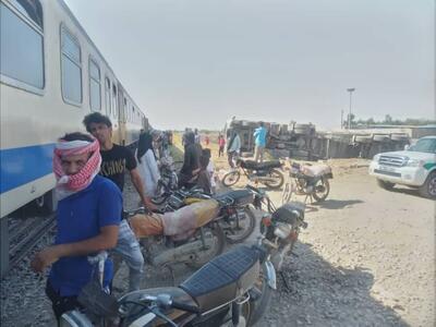 برخورد قطار با تریلی در شوش خوزستان