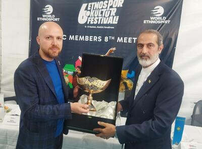 تشکر سرپرست فدراسیون ورزش روستایی، عشایری و بازی‌های بومی محلی ایران در نشست کنفدراسیون جهانی ورزش‌های قومیتی از اردوغان