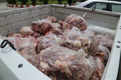 ضبط ۲۰۰۰ کیلو گوشت غیر بهداشتی در یک اغذیه فروشی