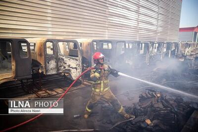 آتش سوزی شرکت خودروسازی در شهرک صنعتی کاسپین