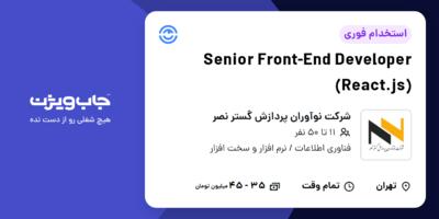 استخدام Senior Front-End Developer (React.js) در شرکت نوآوران پردازش گستر نصر
