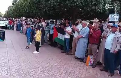 فیلم/ تجمع همبستگی با غزه در مراکش