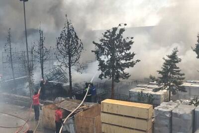 آتش سوزی در یک شرکت صنعتی در استان قزوین