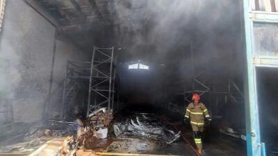 آتش سوزی گسترده ۳ سوله در محدوده شورآباد تهران