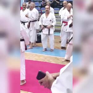 (ویدئو) حضور جالب کیوان ساکت در مسابقات کاراته