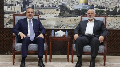 تاکید هنیه بر صحت موضع حماس در توافق غزه در دیدار با فیدان