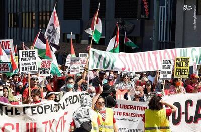 عکس/ راهپیمایی مردم لس‌آنجلس در حمایت از فلسطین