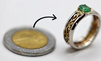 فرآیند دیدنی ساخت یک انگشتر زیبا با سکه قدیمی (فیلم)