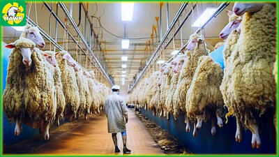(ویدئو) فرآیند تماشایی پرورش و فرآوری گوسفند در مزارع و کارخانه های چین