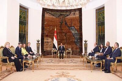دیدار رئیس جمهور مصر و وزیر امور خارجه آمریکا
