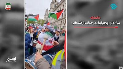 میان‌داری پرچم ایران در جنبش‌های حمایت از فلسطین+ فیلم