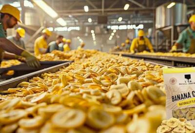 (ویدیو) مراحل فرآوری صدها تن موز برای تولید چیپس در پاکستان