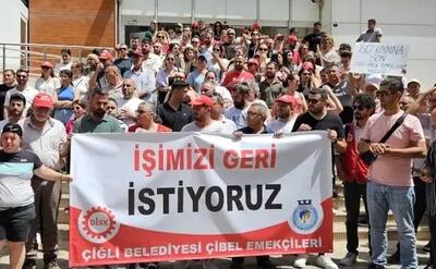 اعتراض کارگران اخراجی شهرداری در غرب ترکیه