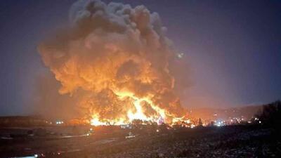 ببینید | ادامه آتش‌سوزی در پالایشگاهی در اربیل عراق