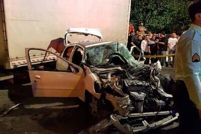جزئیات تصادف پژو ۲۰۷ با کامیون در بزرگراه یاسینی