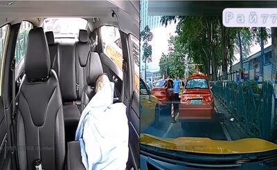 (ویدئو) فاجعه‌ای که یک راننده پس از بیدار شدن از خواب رقم زد