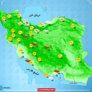 رگبار و رعد و برق در نوار شمالی کشور/وزش باد شدید وقت در تهران