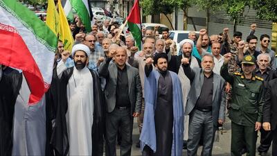 تظاهرات ضد صهیونیستی مرزنشینان آستارایی در حمایت از مردم غزه