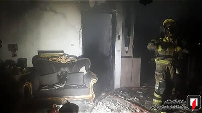 آتش سوزی ساختمان مسکونی در شادآباد