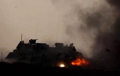 گردان شهداء الاقصی این تانک اسرائیلی را در مرکز رفح شکار کرد