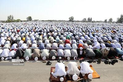 (تصاویر) اقامه نماز عید قربان در بندر ترکمن