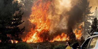 ببینید | تخلیه بیش از ۱۲۰۰ نفر به دلیل آتش سوزی گسترده در کالیفرنیا