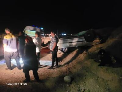 مصدومیت ۵ نفر در واژگونی یک خودروی دیگر در استان سمنان