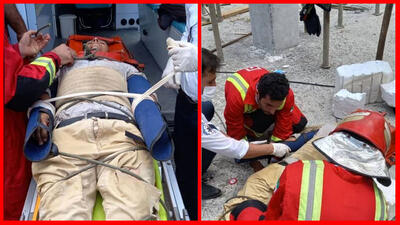 سقوط کارگر ۳۴ ساله از طبقه دوم ساختمان در گلسار رشت +عکس