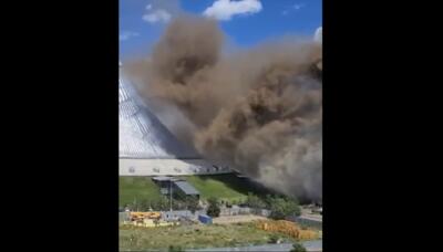 وقوع آتش‌سوزی در پایتخت قزاقستان (فیلم)