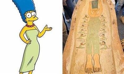 (تصاویر) شخصیت کارتون «سیمپسون‌ها» روی تابوت مومیایی ۳.۵۰۰ ساله مصری!