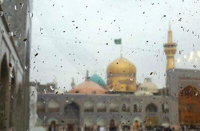 تصاویری از باران شدید تابستانی در حرم مطهر رضوی + ویدئو