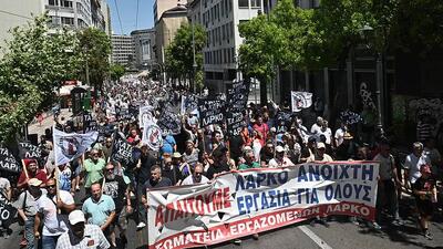 تظاهرات معدنچیان یونان علیه قوانین منجر به اخراج!