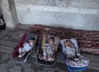 وضعیت بغرنج سه قلوهای فلسطینی در شمال غزه به دلیل گرسنگی