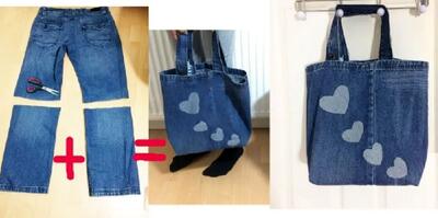 شلوار جین قدیمی تان را به یک کیف زیبا تبدیل کنید + فیلم/ ساخت کیف کاربردی با شلوار جین فقط در ۱۰ دقیقه