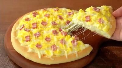 ویدیو /آموزش طرز تهیه پیتزا تخم مرغ / با یک عدد تخم مرغ یه پیتزای محشر درست کن