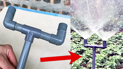(ویدئو) روش ساخت یک دستگاه  خلاقانه آب پاش برای باغچه با لوله پی وی سی