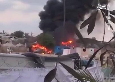 فیلم/ آتش‌زدن چادرهای آوارگان فلسطینی در رفح
